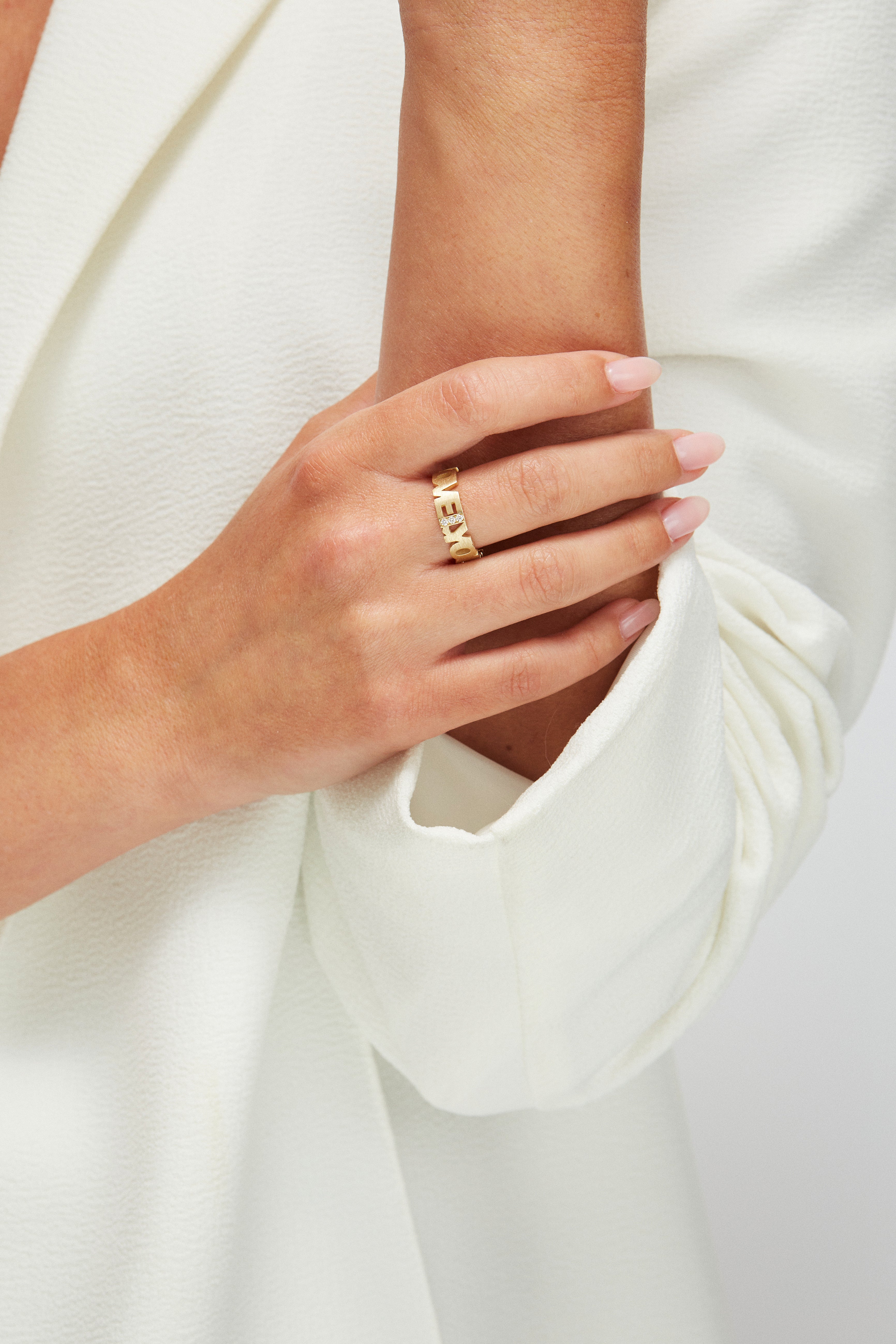 טבעת בזהב 14 קראט ''YOU ARE PURE LOVE''