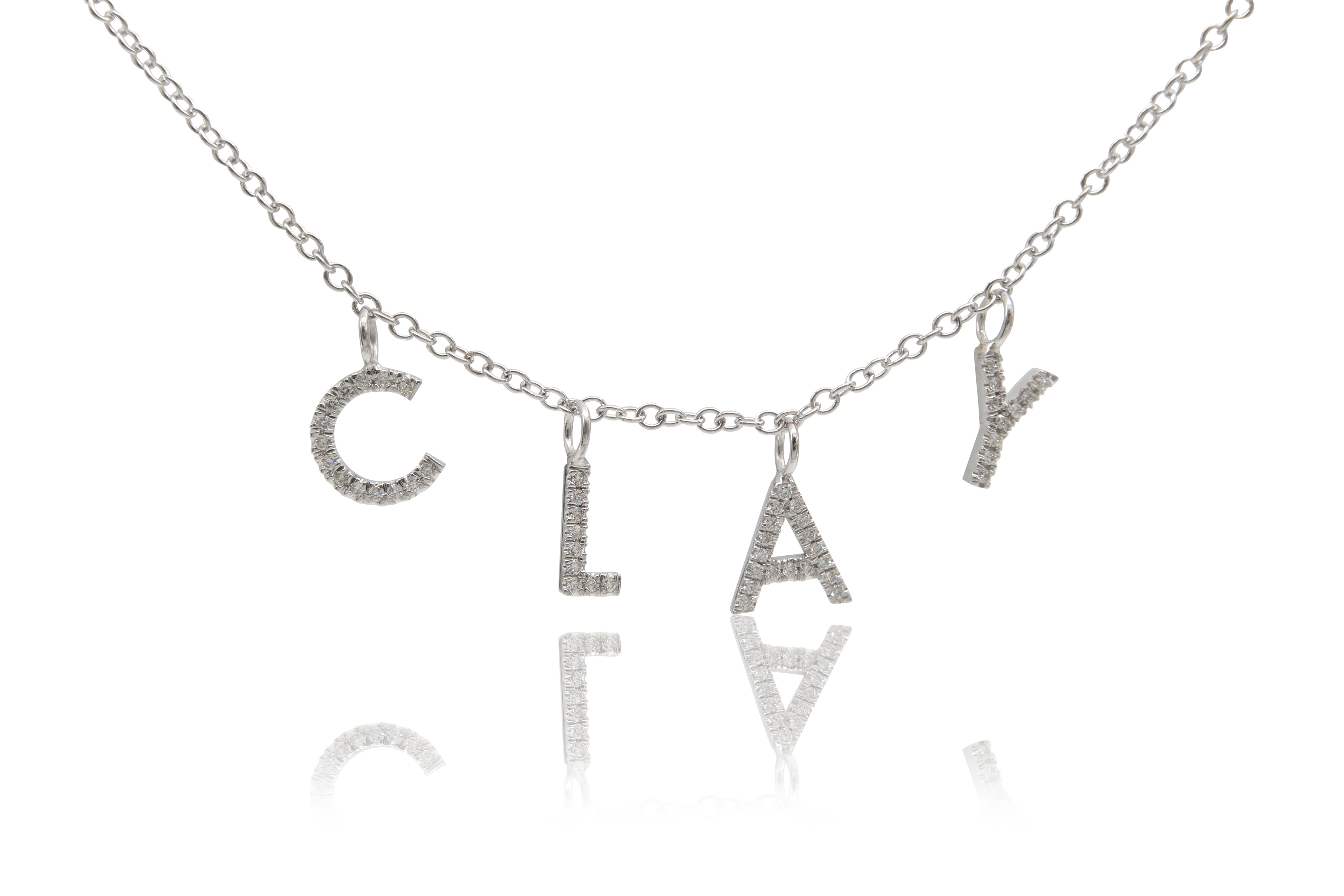 שרשרת אותיות משובצות יהלומים CLAY