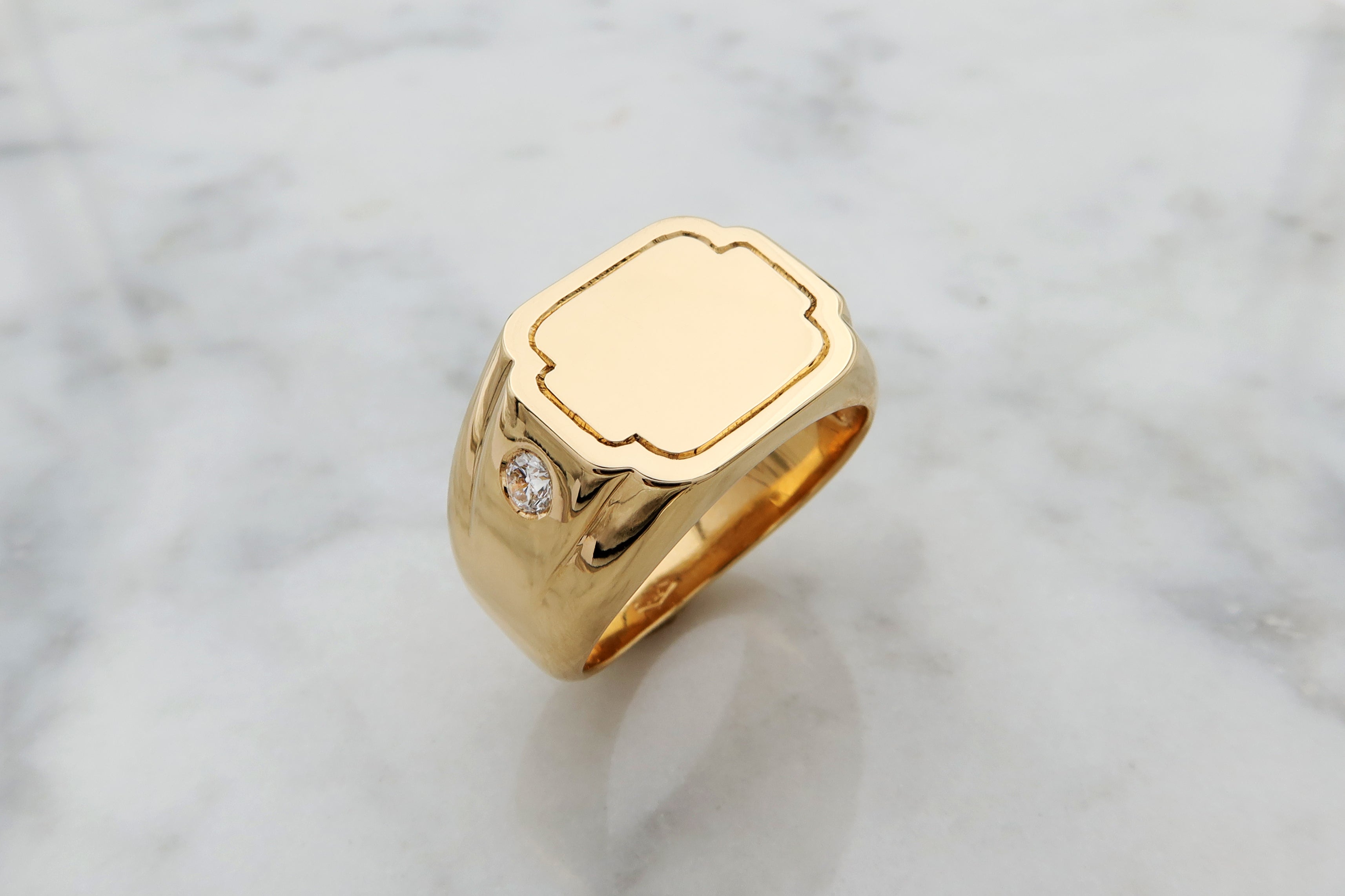 טבעת חותם בסגנון וינטג' art-deco