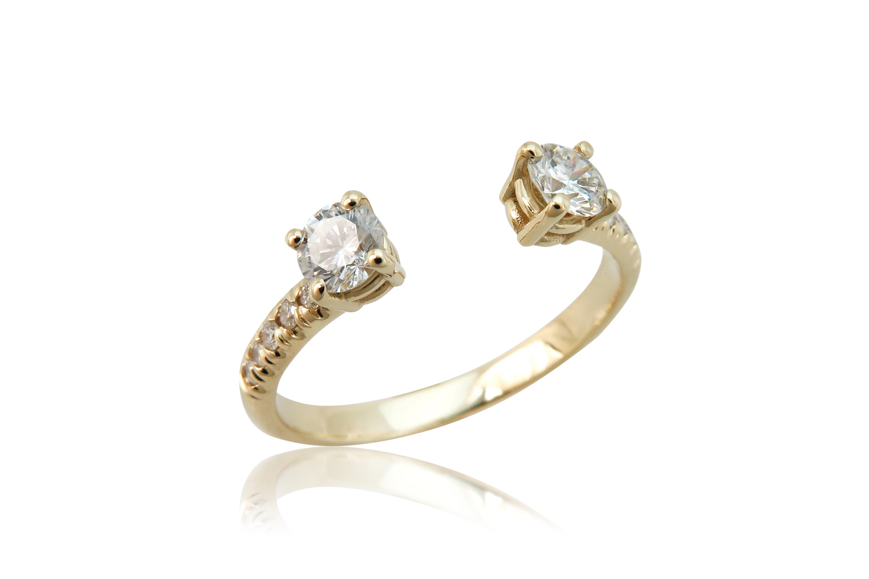 טבעת יהלומים פתוחה חצי קראט