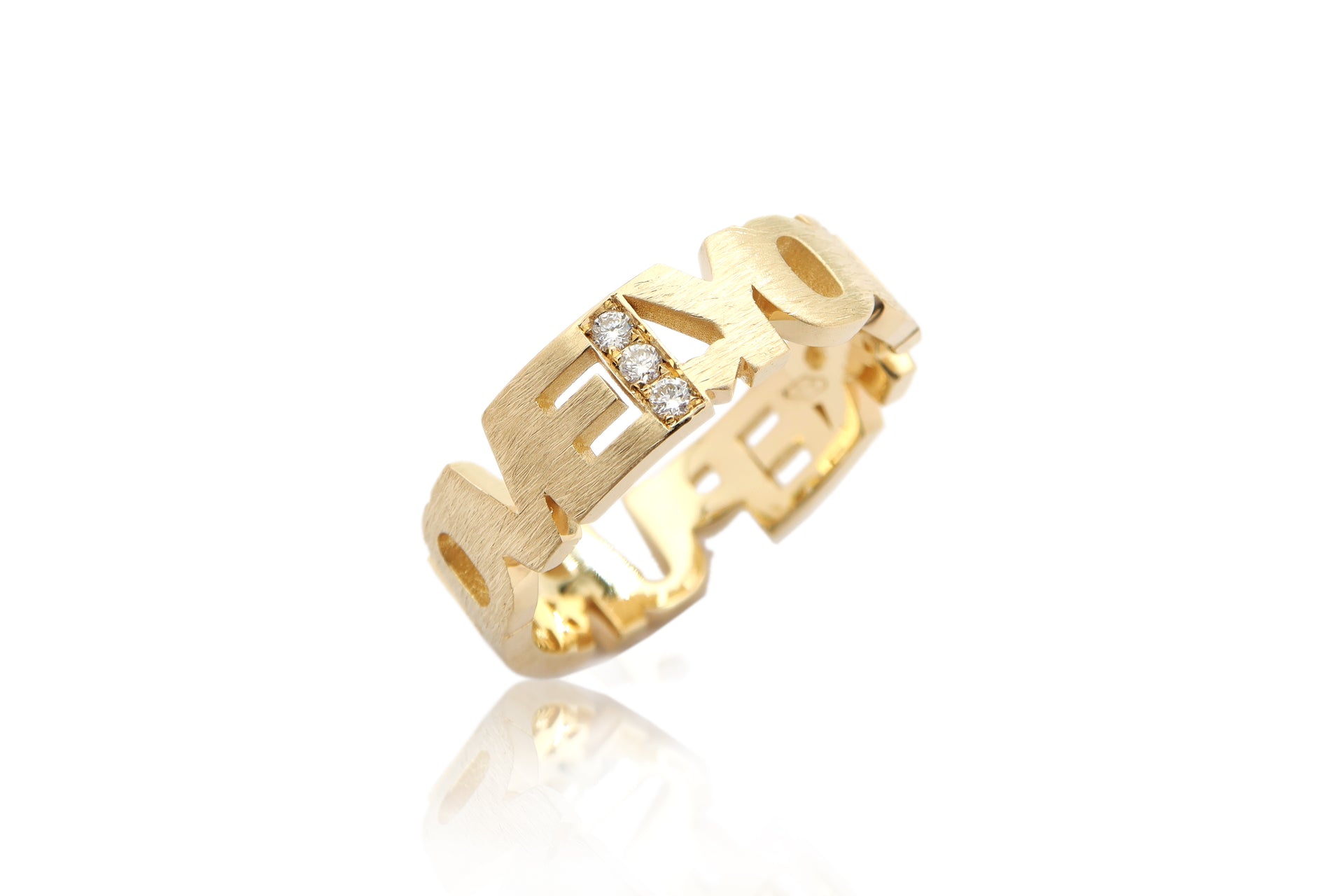 טבעת בזהב 14 קראט ''YOU ARE PURE LOVE''