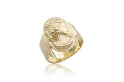 'טבעת זהב בעיצוב פורטרט וינטג