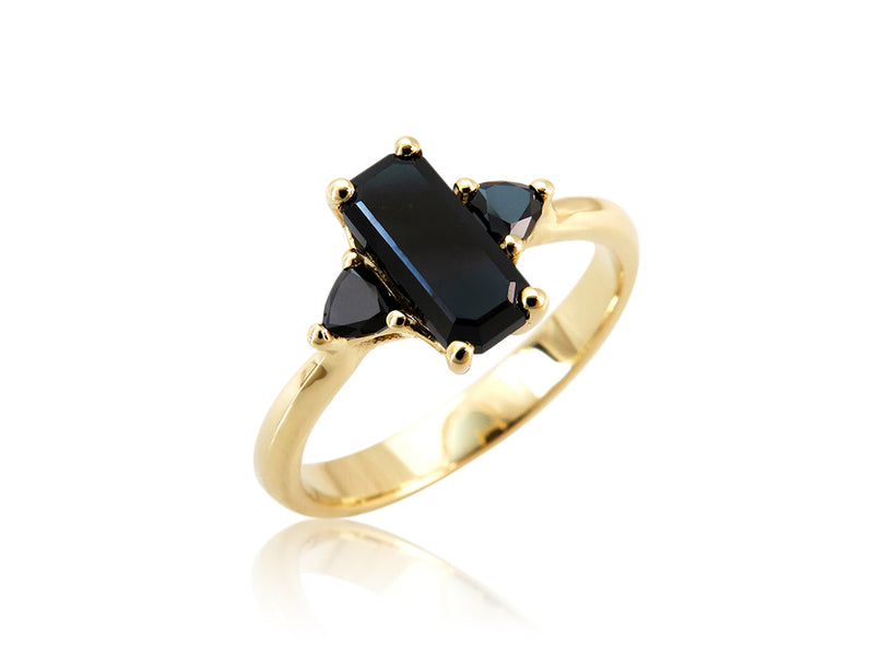 טבעת יהלומים שחורים 1 קראט